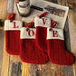 🔥SOLDES -48 % DE RÉDUCTION🔥  Chaussettes en tricot douillettes, sac cadeau brodé en forme de bonbon, chaussette de Noël avec lettre