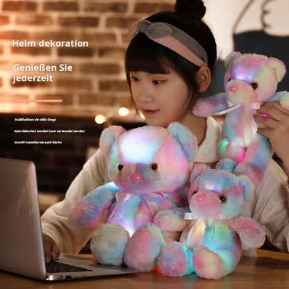 📢📢50% de réduction ! 🧸 Ours en peluche doux avec lumières LED colorées – Câlin lumineux pour enfants & décor apaisant ! ✨