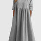 💎 60% DE RÉDUCTION ! 💎 Robe Décontractée en Coton-Lin pour Femme – Col Rond, Poches & Coupe Ample | Légère, Respirante & Élégante 🌿👗