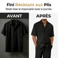 👔 PROMO LIMITÉE 50% DE RÉDUCTION ! ✨ Ensemble Décontracté Homme – Chemise Col Cubain & Pantalon Ample ✨