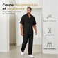 👔 PROMO LIMITÉE 50% DE RÉDUCTION ! ✨ Ensemble Décontracté Homme – Chemise Col Cubain & Pantalon Ample ✨