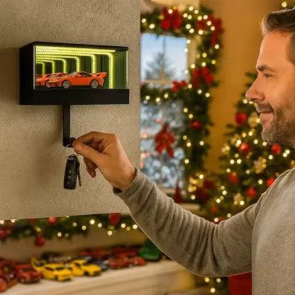🔥 Soldes de Noël -58% ! ✨ Porte-Clés Garage Infini - Effet Tunnel Lumineux LED, Arrêt Automatique, Cadeau Voiture 🚗✨