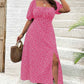 🌸 PROMO LIMITÉE 50% DE RÉDUCTION ! ✨ Robe Longue Grande Taille Bohème – Imprimé Fleuri, Fente, Manches Courtes 🌺