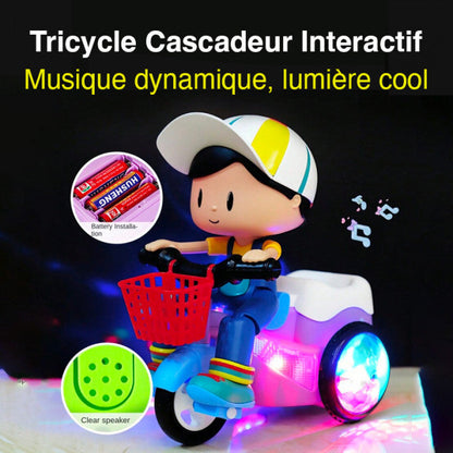 ⚡ PROMO 50 % DE RÉDUCTION ! 💣 Tricycle Acrobatique Enfant – Musique, Lumières, Poupée Amovible ✨