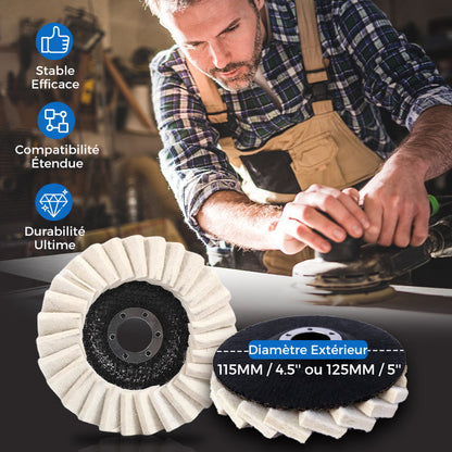🔧✨ 1 ACHETÉ, 1 OFFERT ! Disque de Polissage en Laine pour Meuleuse d’Angle – Finition Brillante, Durable & Rapide