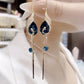🦚 PROMO LIMITÉE 50% DE RÉDUCTION ! ✨ Boucles d'oreilles Paon – Dorées, Pendantes, Strass, Cadeau 🎁