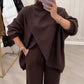 💎 50% DE RÉDUCTION ! 💎 Ensemble 2 Pièces Femme – Pull Asymétrique + Pantalon Large, Style Élégant & Confort Absolu (Soldes d’Hiver) 🎁🧥