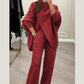 💎 50% DE RÉDUCTION ! 💎 Ensemble 2 Pièces Femme – Pull Asymétrique + Pantalon Large, Style Élégant & Confort Absolu (Soldes d’Hiver) 🎁🧥