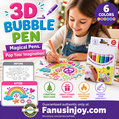 🎄 ACHETEZ-EN 3, PAYEZ-EN 2 🖊️ Stylos Bubble Popcorn 3D — Dessins Gonflés Magiques