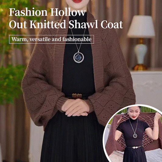 💞Veste-châle ajourée en maille tendance