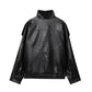 💎 59% DE RÉDUCTION ! 💎 Veste Moto en Similicuir Noir – Coupe Oversize, Fermeture Asymétrique & Style Urbain Audacieux 🏍️🖤
