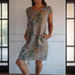 💎 60% DE RÉDUCTION ! 💎 Robe à Col Rond à Imprimé Botanique – Tissu Léger, Coupe Décontractée & Motif Printanier 🌸