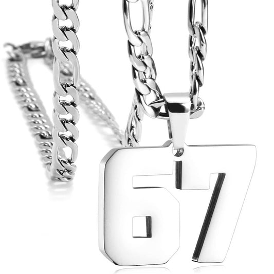 📢📢60% de réduction ! ⛄🔥 Pendentif Chiffre 67 – Le Bijou Viral TikTok, Éclatant, Léger & Parfait pour Empiler !
