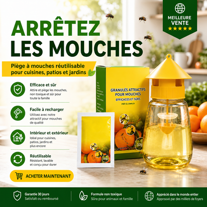🎉 Vente 2026 — Plus de 26 100 vendus!🪰 Piège à mouches int/ext – Jardin‑adapté 🏡