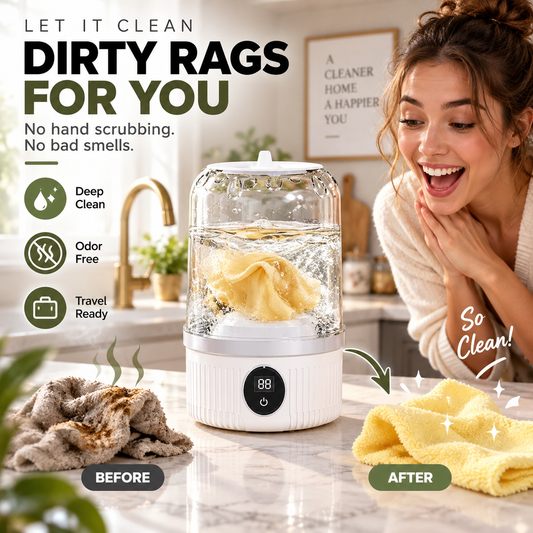 🧺 PROMO -50% ! Mini Machine à Laver Portable — Sans Fil, 15 Cycles ✨