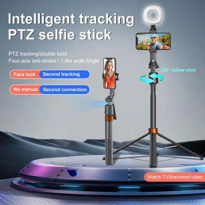 ⏳ Offre Limitée -50% ⏰ Perche à Selfie PTZ avec Suivi du Visage — 180 cm & Double Éclairage 💡