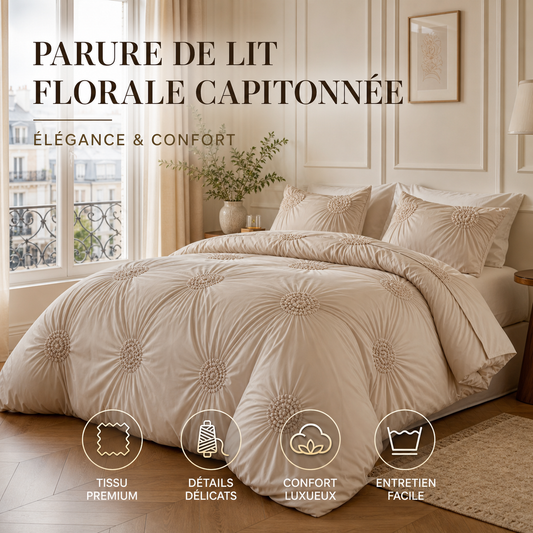 🛏️ Soldes 2026 — Plus de 27 000 vendus ! 🟤 Parure de Housse de Couette à Plis Pincés Couleur Kaki