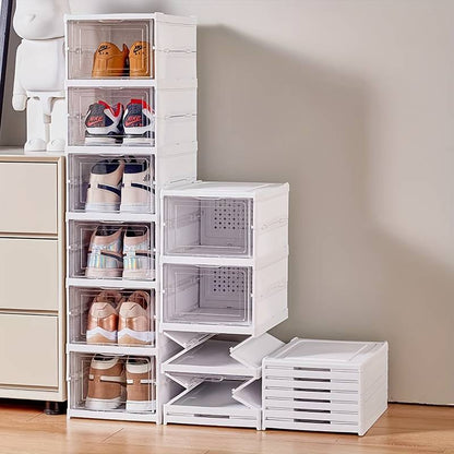 💎 -50% SUR LE SUPPORT À CHAUSSURES PLIABLE ! 💎 Design Empilable, Plastique Robuste & Gain de Place pour un Rangement Parfait ✨