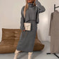 🔥 -60% POUR UNE DURÉE LIMITÉE ! Ensemble robe + pull col roulé – Tricot ultra-doux, chaleur et élégance garanties.