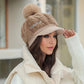 📢📢61% RÉDUCTION DERNIER JOUR! 🎁 Chapeau d’hiver femme à bord court – Doublure chaude, pompon mignon & 5 couleurs tendance ❄️👒