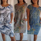 💎 60% DE RÉDUCTION ! 💎 Robe à Col Rond à Imprimé Botanique – Tissu Léger, Coupe Décontractée & Motif Printanier 🌸
