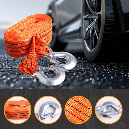 🚨 PROMO LIMITÉE 50% DE RÉDUCTION ! ⚓ Sangle de Remorquage 4m – Résistance 3 Tonnes, Crochets Acier & Haute Visibilité pour Véhicules 🚗