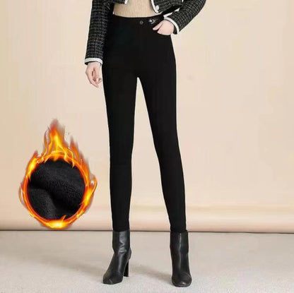 💕 60 % de réduction – Jean skinny stretch chaud taille haute pour femme : confort, chaleur et style 💃👖