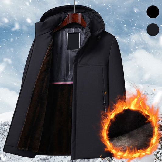 🧥 Parka Homme Chaud et Épais - Imperméable et Coupe-Vent, Capuche Amovible - Remplissage Isolant Haute Qualité, Idéal pour l‘Hiver