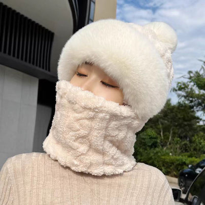🐏 57 % de réduction – Nouveau bonnet hiver 2025 en laine épaisse et chaud : coupe-vent, style 2-en-1 écharpe-bonnet & tendance ! ❄️