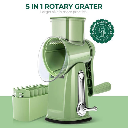 🧄 PROMO FLASH : -50% ! 🔥 Râpe Multifonction 5-en-1 à Manivelle – Coupe, Râpe & Tranche sans Effort en Toute Sécurité 🥒