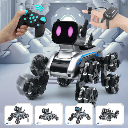 🔥 Offre Spéciale ! ✨ Robot Chien Acrobatique 8 Roues - Détection Gestuelle, 360° Cascades, Lumières LED et Musique 🐾🤖