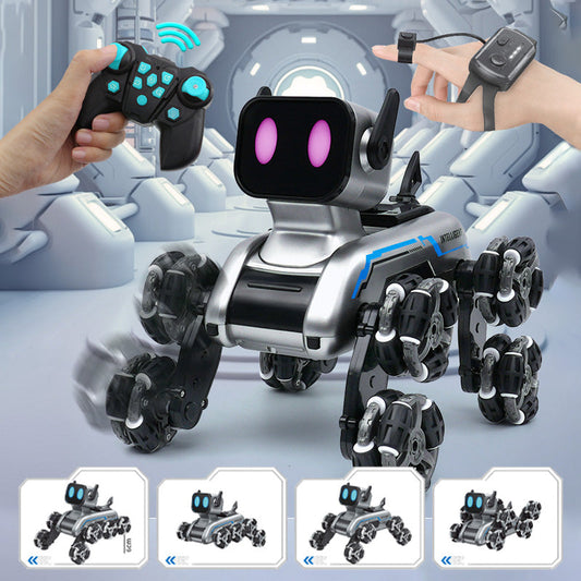 🔥 Offre Spéciale ! ✨ Robot Chien Acrobatique 8 Roues - Détection Gestuelle, 360° Cascades, Lumières LED et Musique 🐾🤖