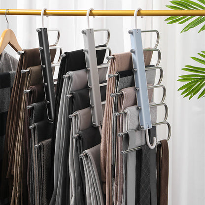 💎 -50% SUR LE CINTRE MULTIPLE PANTALONS ! 💎 Gain de Place x6, Acier Inoxydable & Crochets Rotatifs pour un Placard Organisé