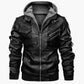 🔥Pré-réchauffement hivernal - Remises énormes🔥Veste à capuche en cuir PU avec fermeture éclair pour homme