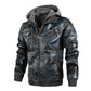 🔥Pré-réchauffement hivernal - Remises énormes🔥Veste à capuche en cuir PU avec fermeture éclair pour homme