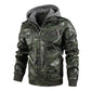 🔥Pré-réchauffement hivernal - Remises énormes🔥Veste à capuche en cuir PU avec fermeture éclair pour homme