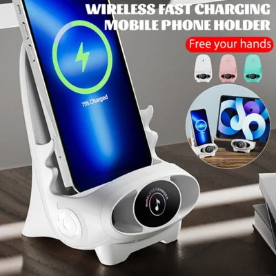 ⏳Spécial à durée limitée⏰Support de Téléphone 📱🔋Multifonction sans Fil - Charge Rapide 15W + Support Réglable