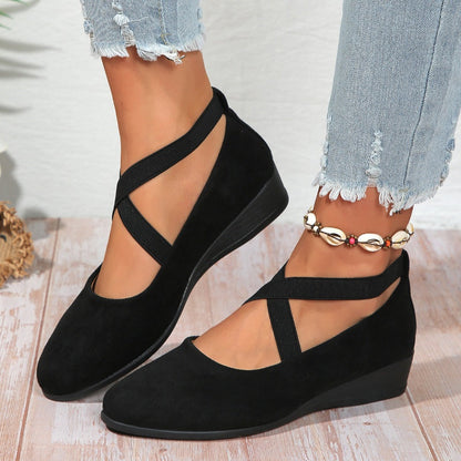 👠 PROMO SPÉCIALE 50% DE RÉDUCTION ! 🌿 Chaussures Compensées Bas – Bride Élastique, Légères & Pour Toute la Journée 👡