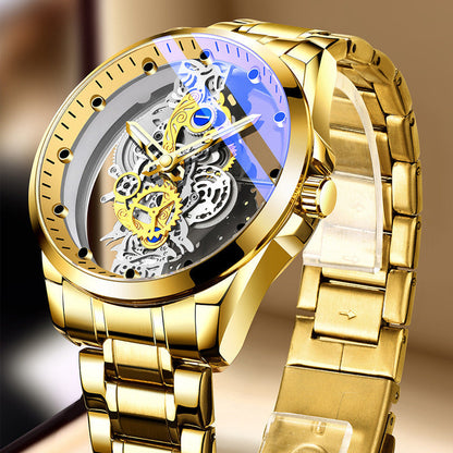 ⌚ PROMO FLASH -50% ✨ Montre Squelette Homme Cadran Double Face — Quartz & Étanche 30M ✨
