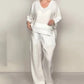 💎 -50% SUR ENSEMBLE COTON-LIN ! 💎 Haut Asymétrique & Pantalon Large : Élégant, Aéré & Avec Poches 👖🍂