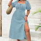 🌸 PROMO LIMITÉE 50% DE RÉDUCTION ! ✨ Robe Longue Grande Taille Bohème – Imprimé Fleuri, Fente, Manches Courtes 🌺