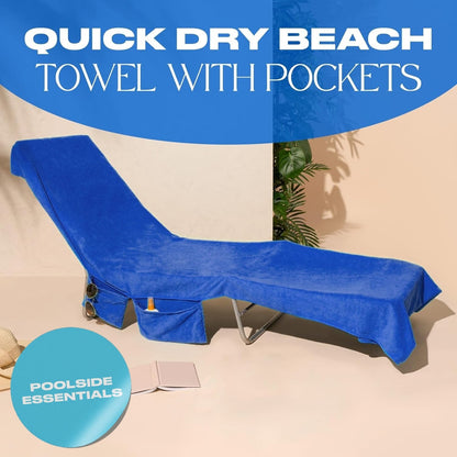 💎 50% DE RÉDUCTION ! 💎 Serviette de Transat avec Poches & Sac de Transport – Séchage Rapide, Ultra-Absorbante et Parfaitement Stable sur Chaise Longue 🏖️🧺