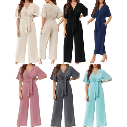 👗 PROMO LIMITÉE 50% DE RÉDUCTION ! ✨ Combinaison Femme V-Ceinture – Élégante, Large, Confortable 💫