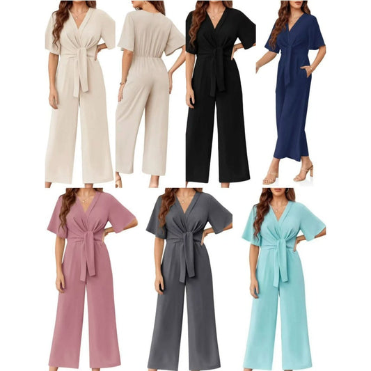 👗 PROMO LIMITÉE 50% DE RÉDUCTION ! ✨ Combinaison Femme V-Ceinture – Élégante, Large, Confortable 💫