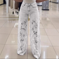 💎 60% DE RÉDUCTION ! 💎 Jeans en Denim Patchwork avec Dentelle – Coupe Mi-Haute, Extensible & Style Boho-Chic 🌸👖