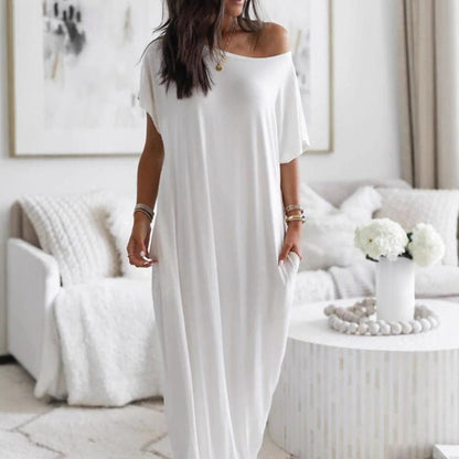 👗 -50% DERNIER JOUR ! ✨ Robe d'été longue, douce & respirante avec poches pour un style décontracté 🌿