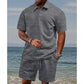 💎 -50% SUR L'ENSEMBLE 2 PIÈCES POUR HOMME ! 💎 Chemise Jacquard & Short avec Cordon, Tissu Respirant Infroissable ✨