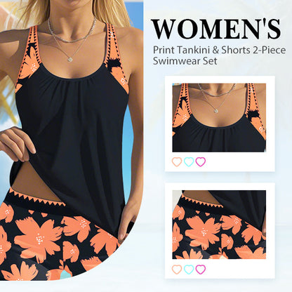 🎉 Soldes 2026 — Plus de 112 000 vendus ! 👙 Ensemble tankini et short imprimé pour femme – Tissu sèche rapide ☀️
