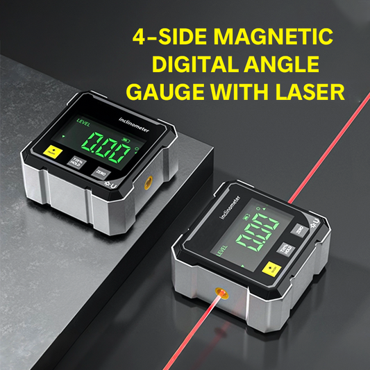 📢📢50 % de réduction！！！  Jauge d'angle numérique magnétique à 4 côtés avec laser
