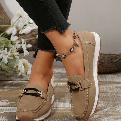💎 -50% SUR LES MOCCASINS SUÈDE À SEMELLE ÉPAISSE ! 💎 Boucle Dorée, Confort Absolu & Style Décontracté Chic 👞
